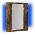 vidaXL LED zrkadlová skrinka dymový dub 40x12x45 cm kompozitné drevo