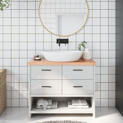 vidaXL Kúpeľňová doska bledohnedá 100x30x(2-4) cm ošetrený masív