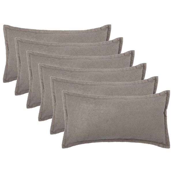 vidaXL Poťah na podložku 6 pcs HOUTEN Svetlosivá 40 x 80 cm Bouclé