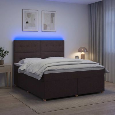 vidaXL Posteľ boxspring s matracom Tmavohnedá 160 x 200 cm Látka