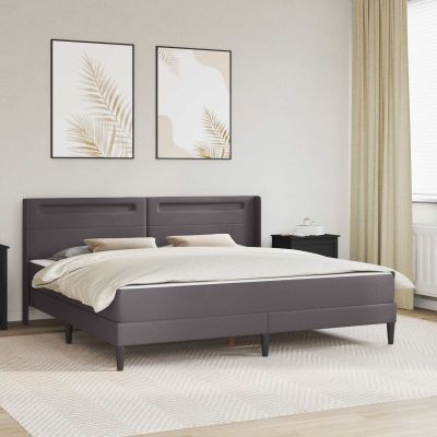 vidaXL Rám postele s matracom Sivá 200 x 200 cm Umelá koža