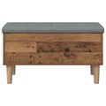vidaXL Úložná lavička s vankúšom Staré drevo 82 x 42 x 46 cm