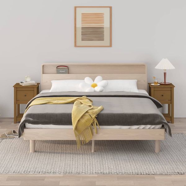vidaXL Nočné stolíky 2 ks medovohnedé 40x35x61,5 cm borovicový masív
