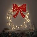 vidaXL Veniec 60 LED Teplá biela 75 x 75 x 8 cm Ratan