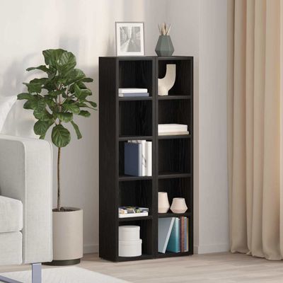 vidaXL Skrinky na CD 2 ks, čierne dub 21x16x93,5 cm, kompozitné drevo