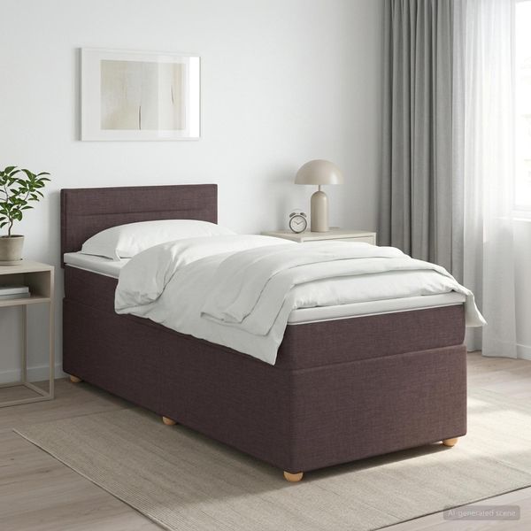vidaXL Posteľ boxspring s matracom Tmavohnedá 80 x 200 cm Látka