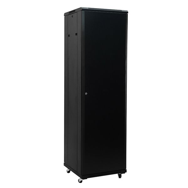ADEX Stojací rozvádzač 42U, 1000mm, čierny, rozložený, perforované dvere