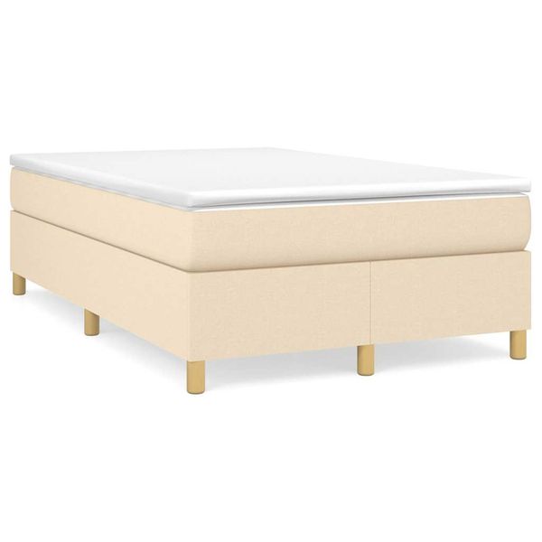 vidaXL Boxspring posteľ s matracom krémová 120x190 cm látka