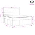 vidaXL LED boxspring posteľ s matracom Tmavosivá 140 x 190 cm Látka