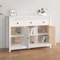 vidaXL Komoda biela 100x35x74 cm borovicový masív