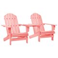 vidaXL Záhradné stoličky Adirondack+stolík, jedľový masív, ružové