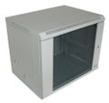 XtendLan 9U/600x450, na zeď, jednodílný, skleněné dveře, šedý Rozvadec, 19", na stenu, jednodílný, výška 9U, 600 x 450, sklenené dvere, šedý