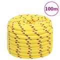 vidaXL Lodné lano žlté 20 mm 100 m polypropylén