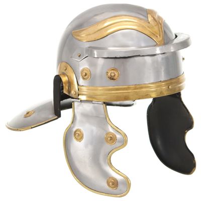 vidaXL Rímska vojenská prilba pre LARP starožitná replika strieborná oceľová