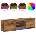 vidaXL TV skriňa s LED Staré drevo 140 x 34 x 40 cm Konštruované drevo