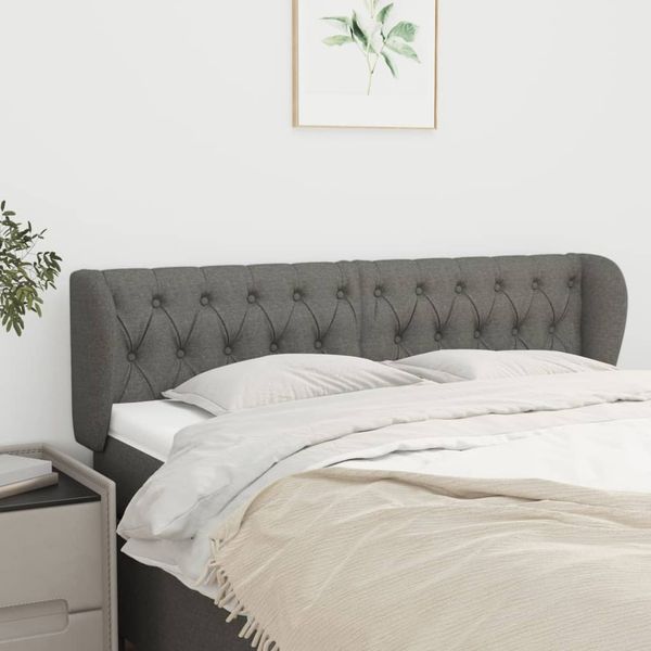 vidaXL Čelo postele so záhybmi tmavosivé 147x23x78/88 cm látka