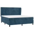 vidaXL Posteľný rám boxsping s matracom tmavomodrý 180x200 cm zamat