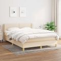 vidaXL Boxspring posteľ s matracom krémový 140x190 cm látka
