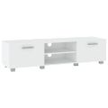 vidaXL TV stolík biely 140x40x35 cm spracované drevo