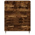vidaXL Vysoká skrinka dymový dub 69,5x34x180 cm spracované drevo