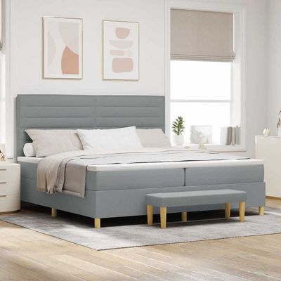 vidaXL Posteľ s pružinovým rámom Svetlosivá 200 x 200 cm látka