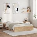 vidaXL Posteľný rám so zásuvkami dub sonoma 150x200cm kompozitné drevo