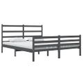vidaXL Posteľný rám borovicový masív 140x190 cm sivý