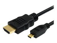 HDMI kábel s ethernetom - HDMI samec na 19 pin micro HDMI Type D samec - 1 m - čierna