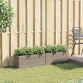 vidaXL Záhradné kvetináče 2 nádoby 2 ks sivé 72x30x32 cm polyratan