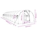 vidaXL Fóliovník s oceľovým rámom biely 36 m² 12x3x2 m