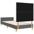 vidaXL Rám postele s čelnou doskou Tmavo šedá 80 x 200 cm látka