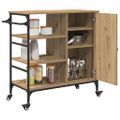 vidaXL Kuchynský vozík Remeselný dub 87.5 x 39 x 84.5 cm