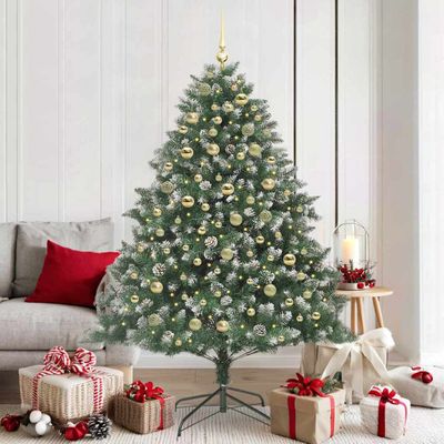 vidaXL Umelý vianočný stromček Zelená 180 cm PVC, plast a oceľ