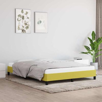 vidaXL Posteľ bez matraca zelená 140x190 cm látka
