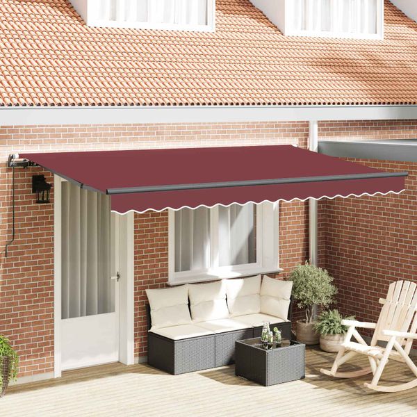 vidaXL Zatemniteľná markíza Vínovo červená 350 x 200 cm látka