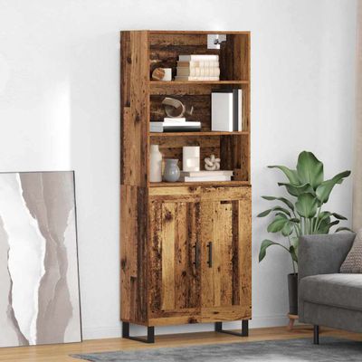 vidaXL Highboard 2 pcs Staré drevo Kompozitné drevo