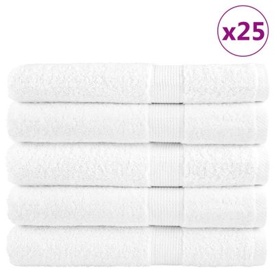 vidaXL Prémiové uteráky SOLUND 25 ks biele 100x200 cm 600 g/m2