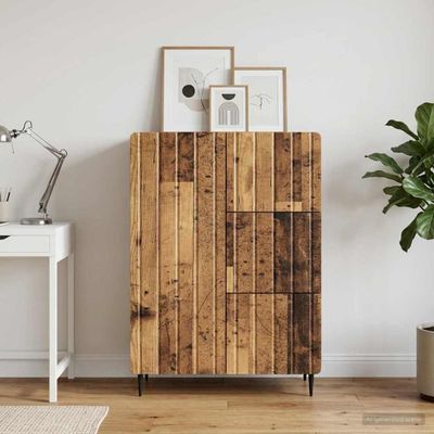 vidaXL Servírovacia skriňa Staré drevo 66 x 34,5 x 91,5 cm