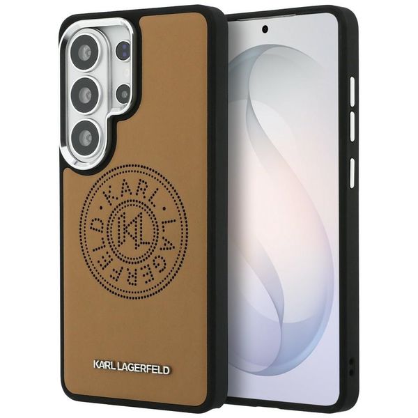 Puzdro Karl Lagerfeld Perforated KL MagSafe pre Samsung Galaxy S26 Ultra hnedá