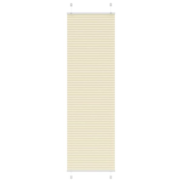 vidaXL Skladaná roleta krémová 60x200 cm, šírka látky 59,4 cm, polyester
