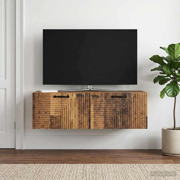 vidaXL Nástenná TV skrinka Nástenný Staré drevo 98 x 41 x 30 cm