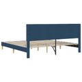 vidaXL Rám postele s čelnou doskou Modrá 200 x 200 cm Látka