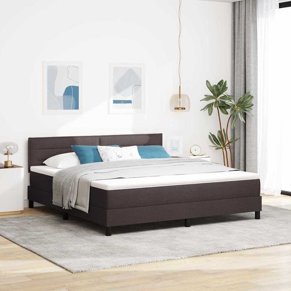 vidaXL Posteľ s pružinovým rámom Tmavohnedá 180 x 200 cm látka