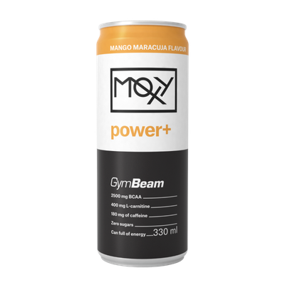 MOXY power+ Energetický nápoj 330 ml - GymBeam, mango marakuja, 330 ml