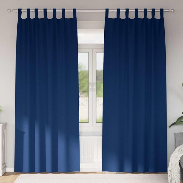 vidaXL Záclony na zatemnenie s krúžkami 2 pcs Tmavomodrá 260 x 140 cm
