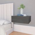 vidaXL Nástenné nočné stolíky 2 ks, lesklé sivé 40x30x15 cm
