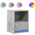 vidaXL Nočný stolík s LED svetlami betónovo sivý kompozitné drevo