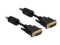 Kabel DVI - DVI-I (M) do DVI-I (M) - 1 m - křídlové šrouby - černá