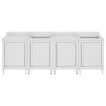 vidaXL Gastro kuchynský drez so skrinkou 240x60x96 cm nehrdzavejúca oceľ