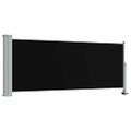 vidaXL Zaťahovacia bočná markíza na terasu 100x300 cm, čierna